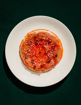 tuna carpaccio on eggplant