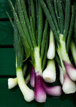 spring onions at the market