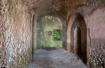 The inner of Forte Sperone (Sperone Fort) , one of the most important and better preserved structures of the fortifications of Genoa, Italy.