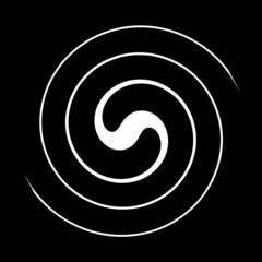 Abstract Spiral Design, Circle Shape, Orange Background, 3D Illustration