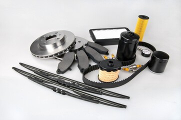 Wipers, Air Filters, Spark Plugs, Cam Belt And Brake Discs