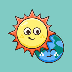 Cute Sunshine with earth behind.