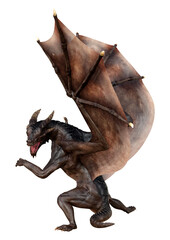 3D Rendering Fairy Tale Dragon on White