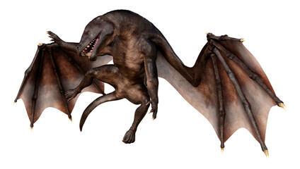 3D Rendering Fairy Tale Dragon on White