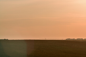 Obraz premium Irrigation system in the fields of Central Russia