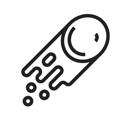 Black outline asteroid icon isolated on white transparent background. Linear space symbol vector illustration.