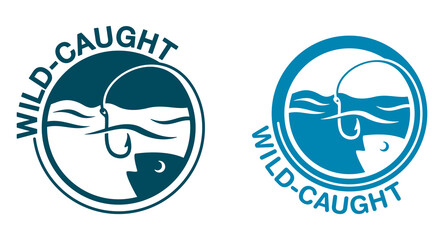 Wild-caught badge for fish labeling