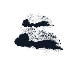 Black powder, dust, vector elements stock illustration. Grunge design elements. Crushed charcoal isolated black on white background. Black powder, dust

