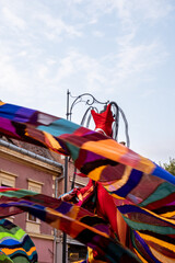 Colors, Teatro Pavana Italy/Netherlands. Stilted artists Performing during the International Theatre Festival from Sibiu, Romania.