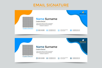 Corporate Email signature template or email footer and personal social media cover template Design.