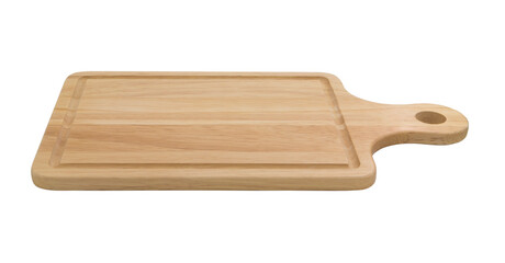 Wooden cutting board isolated on white background