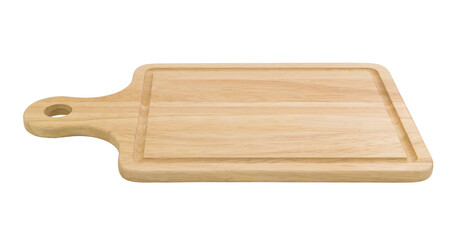 Natural cutting board isolated on white background