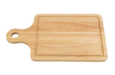 Natural wooden kitchen board isolated on white background