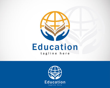 world education logo creative book school sign symbol emblem design template