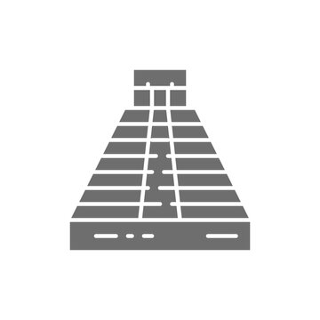 recommend clip art: Chichen Itza, Pyramid of Kukulkan, Palenque, Tulum, Teotihuacan grey icon.