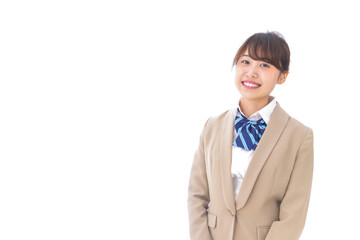 制服を着た笑顔の学生