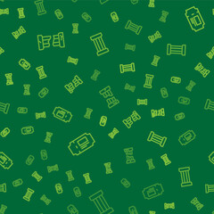 Set line Broken ancient column, Museum ticket and Ancient on seamless pattern. Vector