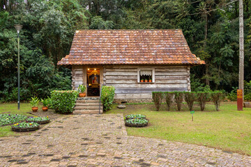 wooden house in the forest