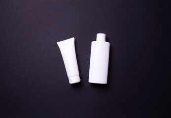 hand cream packaging on black background