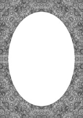 White Frame With Abstract Patterned Rounded Borders