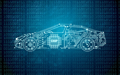 Lack of car chip production illustration