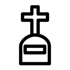 Obraz premium Grave Line Icon Vector
