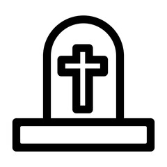 Grave Line Icon Vector