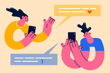 Online chat and communication concept.