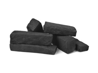 charcoal isolated on white background.