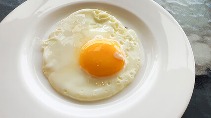 하얀그릇과 계란후라이