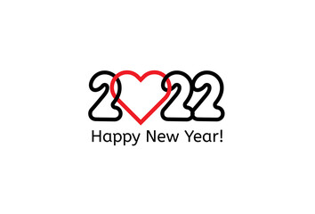 Happy New Year 2022 numbers design. 20 22 tpography design for celebration and season decoration for xmas holidays branding, new year banner, 2022 calendar cover, greeting card
