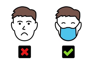 Face mask required - vector sign