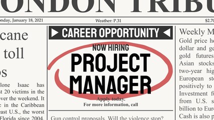 Fototapeta premium Project manager job offer