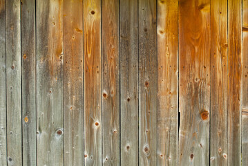 Fototapeta premium Wall texture with striped paneling. Wood paneling close up.