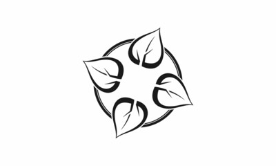 Hibiscus leaves illustration vector design