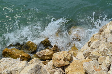 Light color rocks, stones - Sea Coast - granit