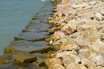 Light color rocks, stones - Sea Coast - granit