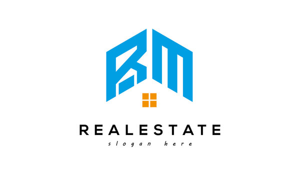 RM letters real estate construction logo vector