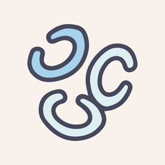 Bacteria and virus color vector doodle icon design