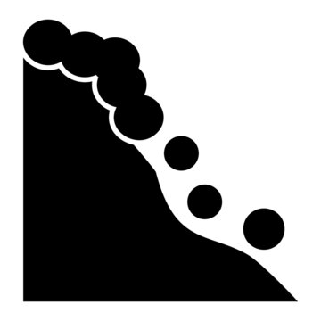 black avalanche falling down slope clip art preview