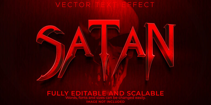 Satan horror text effect, editable scary and red text style