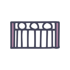 iron fence color vector doodle simple icon