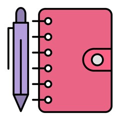Vector Agenda Filled Outline Icon Design