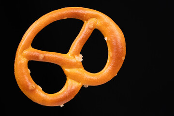 pretzel isolated on black background