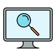Vector Search Filled Outline Icon Design