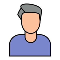 Vector Person Filled Outline Icon Design