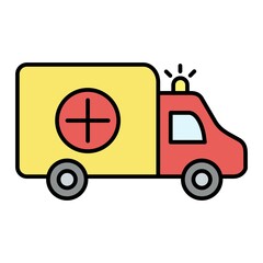 Vector Ambulance Filled Outline Icon Design