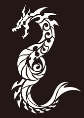 トライバルドラゴン。
ステッカー、刺繍、プリント用の素材。