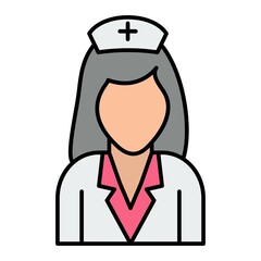  Vector Nurse Filled Outline Icon Design
