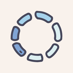 Circle loading color vector doodle simple icon